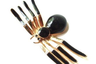 Vintage Brooch Black Widow Style , 7 Faberge Black Widow Spider Brooch In Spider Category