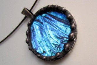 Blue Morpho Real Butterfly Wing Jewelry , 7 Blue Morpho Butterfly Necklace In Butterfly Category