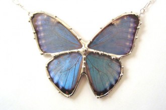 Blue Morpho Butterfly Pendant , 7 Blue Morpho Butterfly Necklace In Butterfly Category