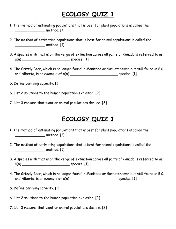 Scientific data , 7 Ecology Quiz : Ecology Quiz