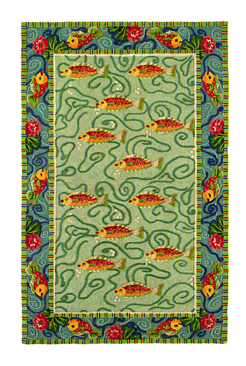 koi fish rug