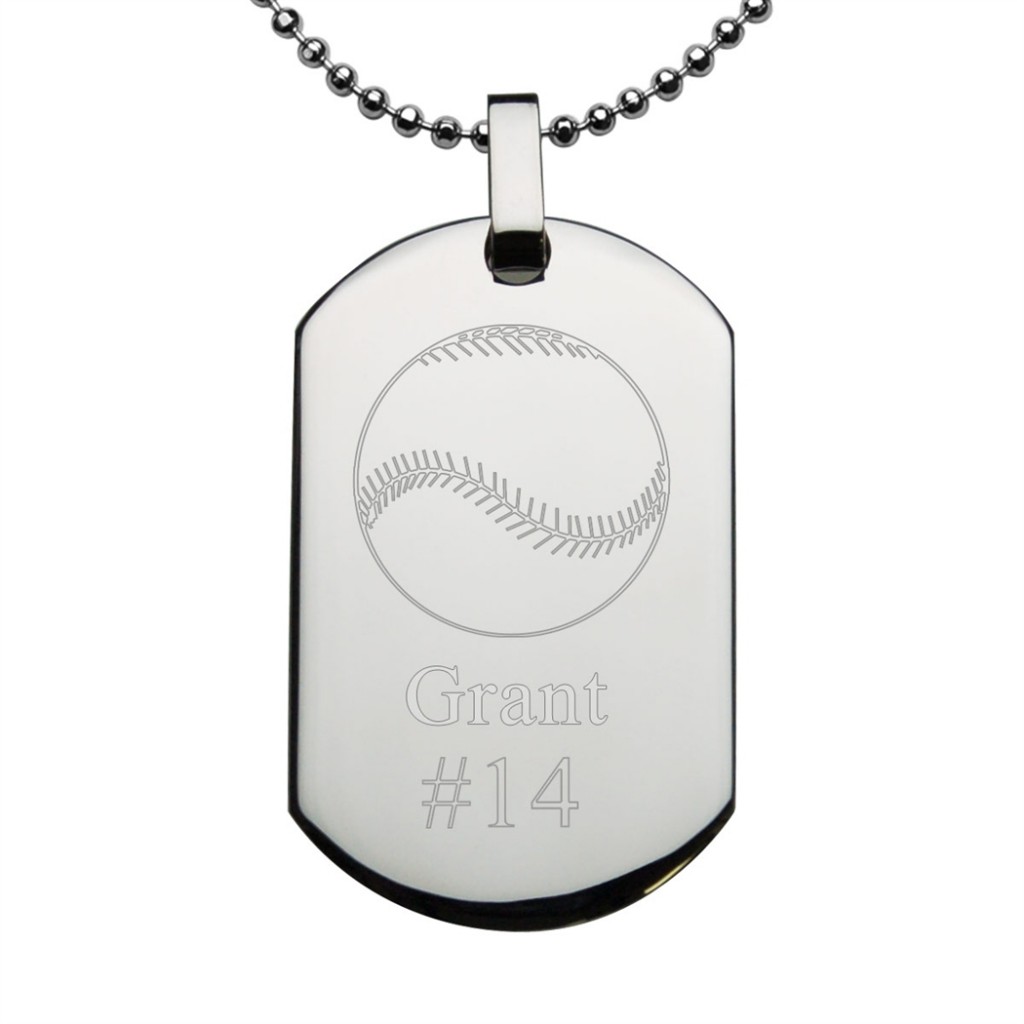 baseball dog tag necklace