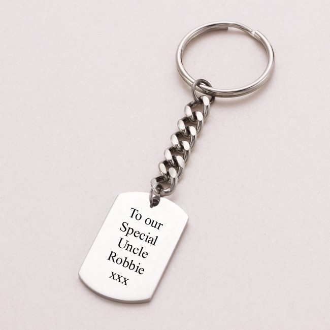 engraved dog tag key